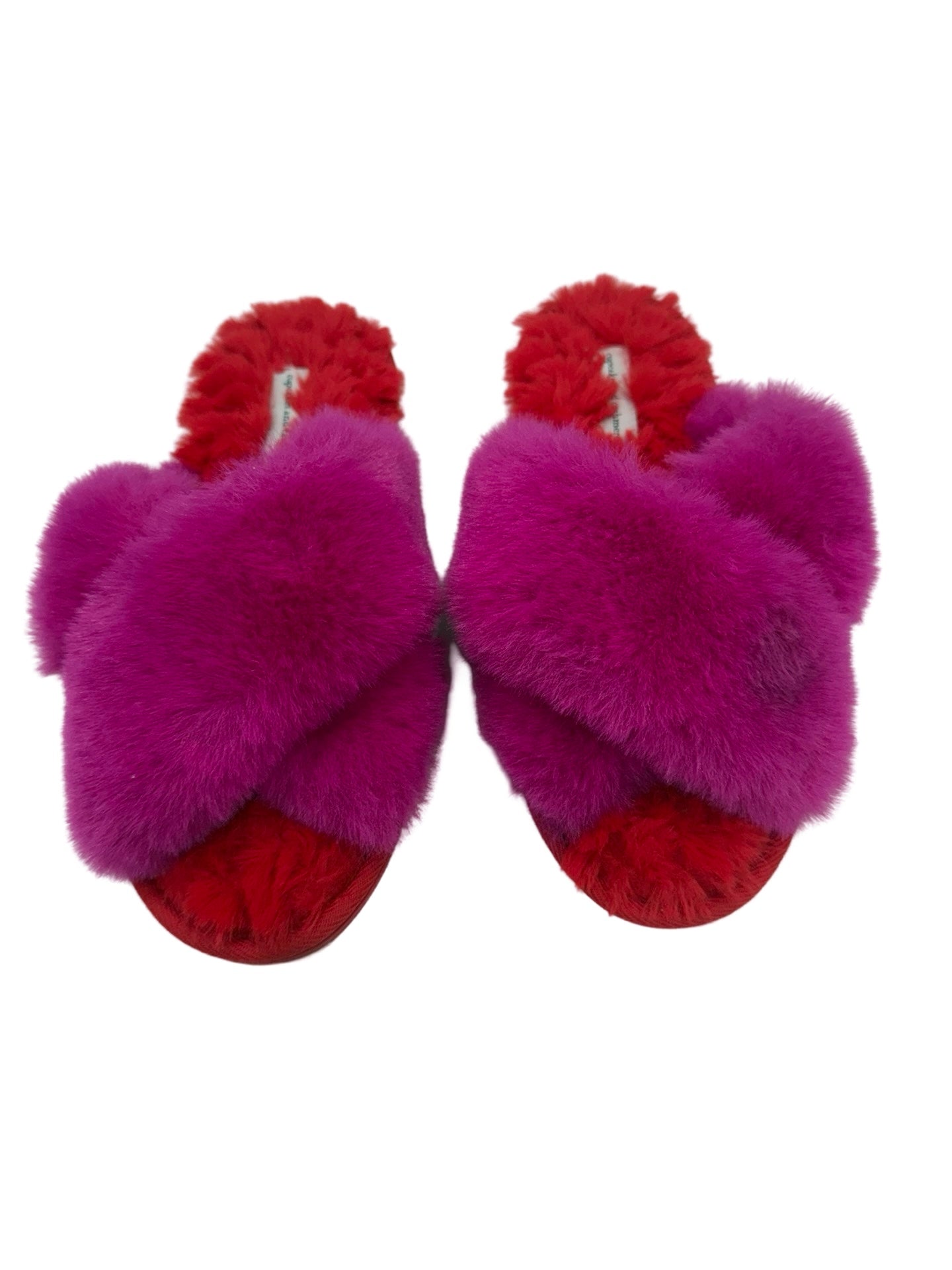Cupcakes and Cashmere faux fur slippers women size 6.5 7.5